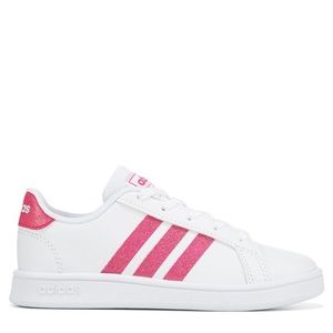Adidas kids pink sparkle sneaker